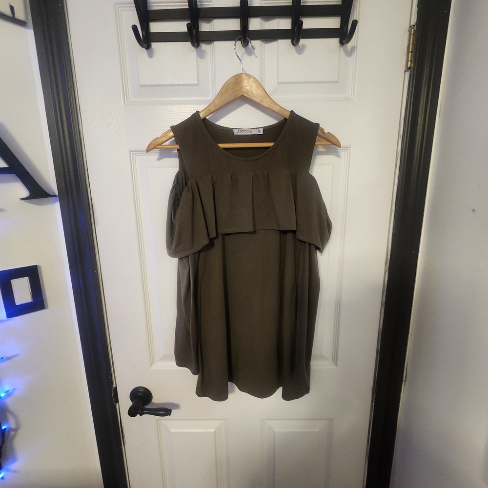 Elegant Olive Off-Shoulder Top